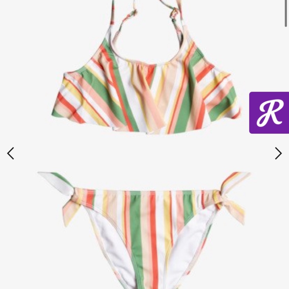 Roxy Colorful Party Recycled Flutter Bikini Set
